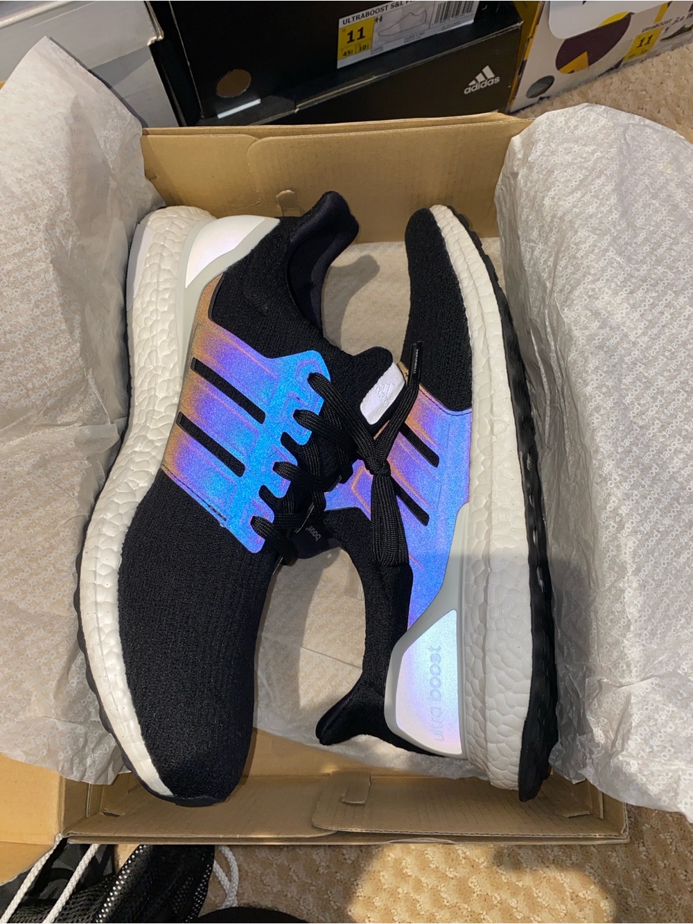 Adidas Ultraboost Mi Adidas Size 11 Reflective Black White Lot Ultra Boost